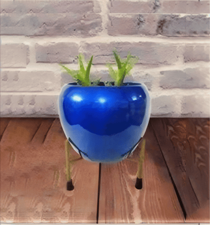 Iron Meena Pot with Metal Stand – Multiple Printed Variations