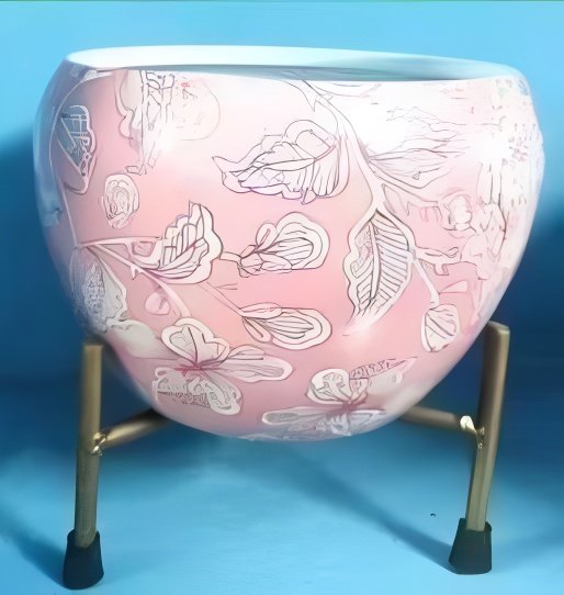 Iron Meena Pot with Metal Stand – Multiple Printed Variations