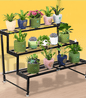 Black 3-Tier Iron Plant Stand – Space-Saving Display Shelf