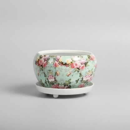 Designer Metal Pot with Attached Tray