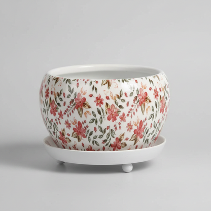 Designer Metal Pot with Attached Tray