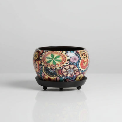 Designer Metal Pot with Attached Tray