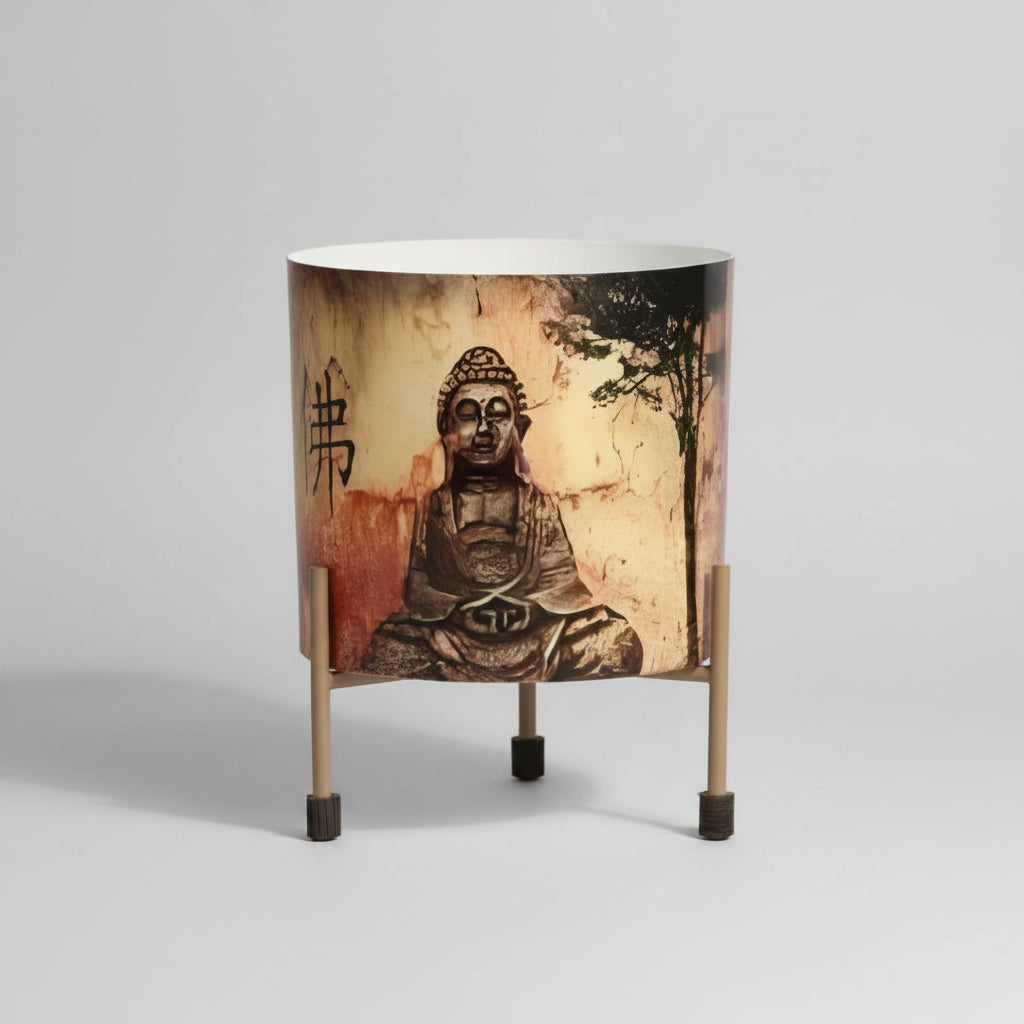 Designer Metal Pot with Attached Tray