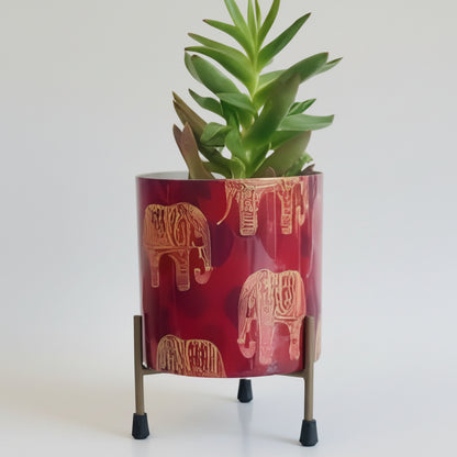 Designer Metal Pot with Attached Tray