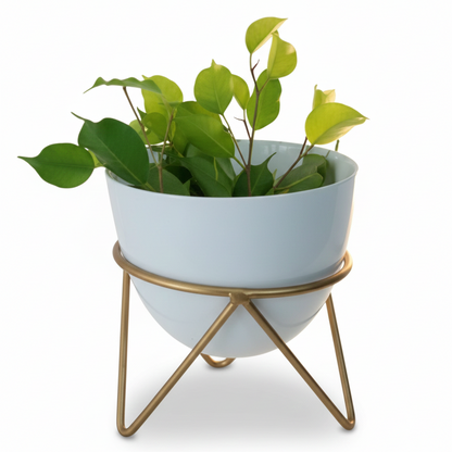 Geometric Tripod Metal Planter with Pot