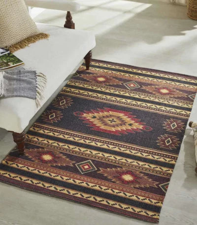 Multicolor Printed Vintage Dhurrie Carpet- 3.5×5.5 Feet