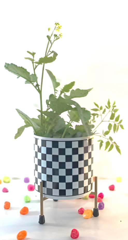 Metal Planter with Tripod Stand