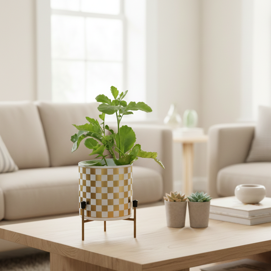 Metal Planter with Tripod Stand