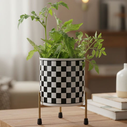 Metal Planter with Tripod Stand