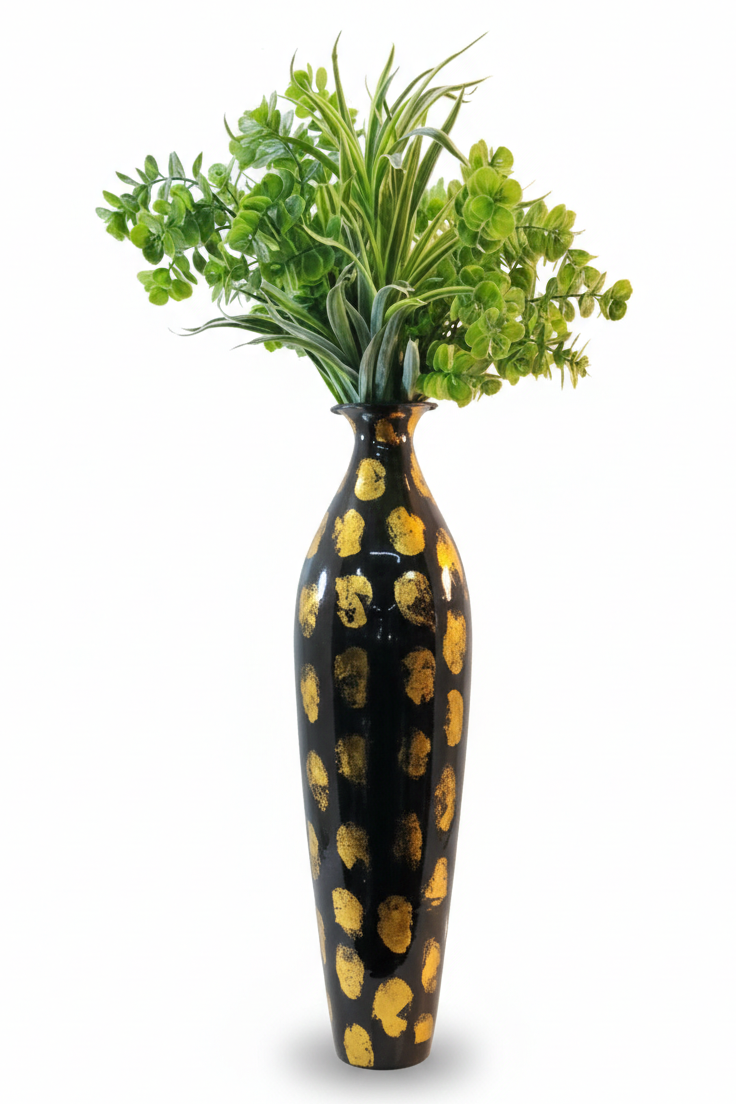 Glorious White Marble Ceramic Style Metal Vase – Decor for Home And Garden 7.87″ x 24.80″