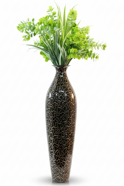 Glorious White Marble Ceramic Style Metal Vase – Decor for Home And Garden 7.87″ x 24.80″