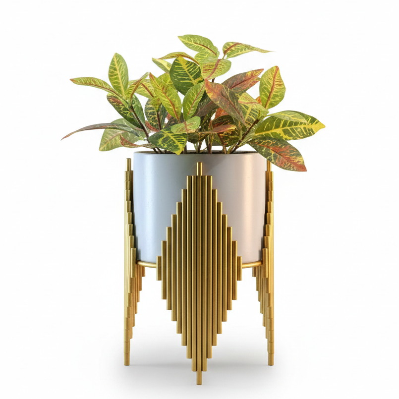 Geometric Stand Cone Metal Planter