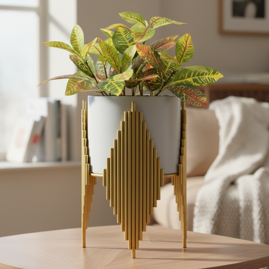 Geometric Stand Cone Metal Planter