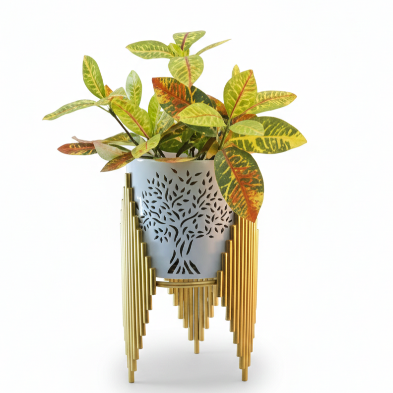 Geometric Stand Cone Metal Planter