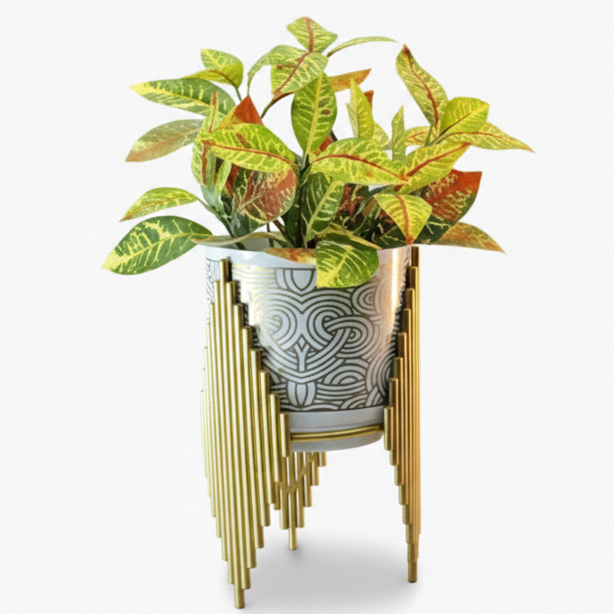 Geometric Stand Cone Metal Planter