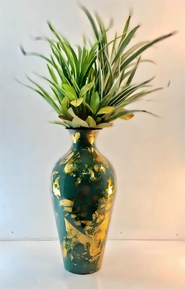 Tall Handcrafted Metal Vase – Abstract