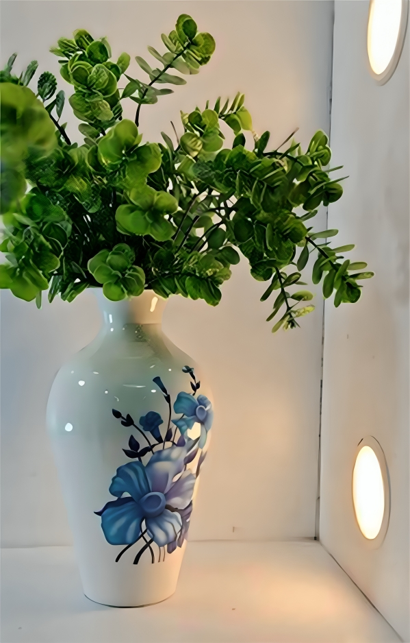 Tall Handcrafted Metal Vase – Abstract