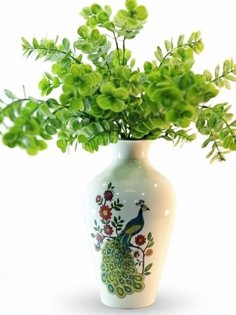 Tall Handcrafted Metal Vase – Abstract