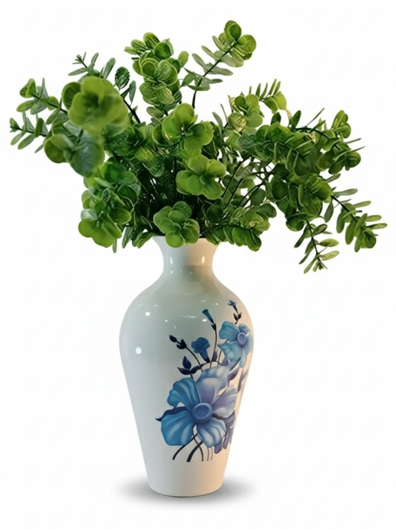Tall Handcrafted Metal Vase – Abstract
