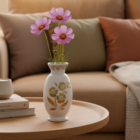 Large Handcrafted Metal Vase flowers