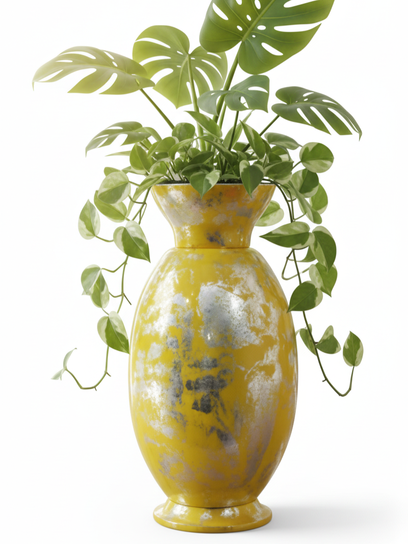 Large Handcrafted Metal Vase