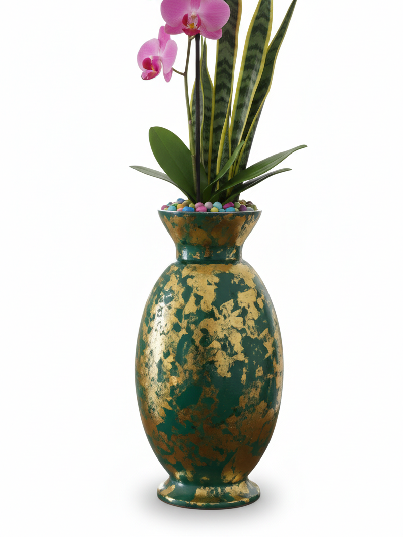Large Handcrafted Metal Vase