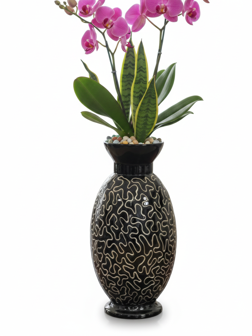 Large Handcrafted Metal Vase