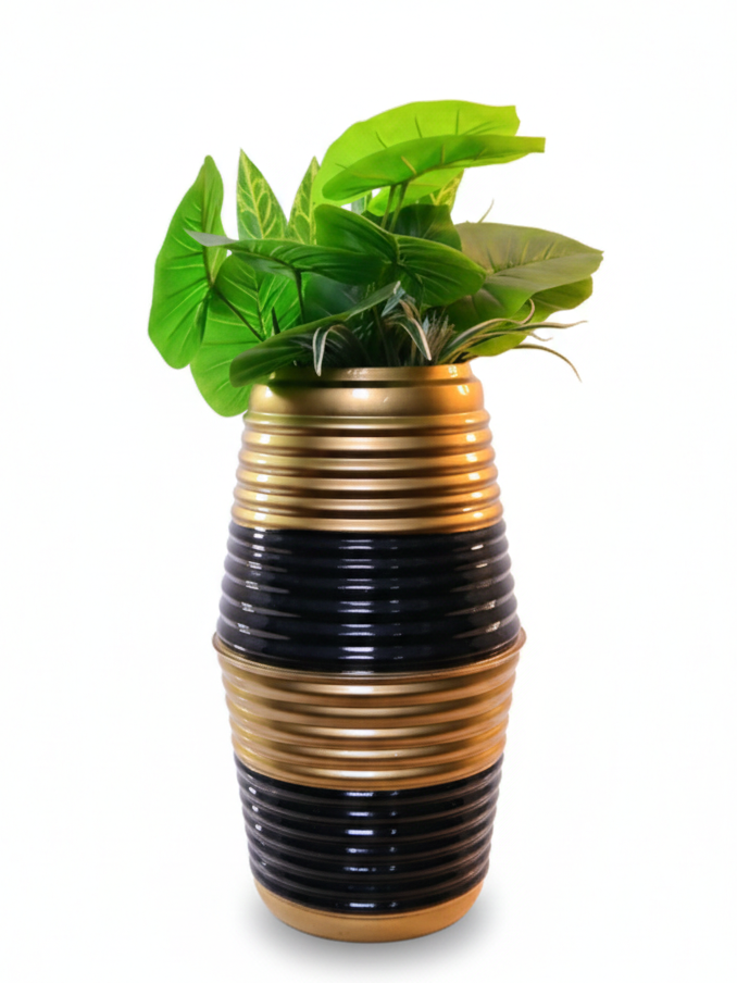 Tall Ridged Cylinder Planter 20 Inch Modern Pot
