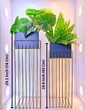 Modern Rectangular Banded Planter Set of 2 – Stylish Planters