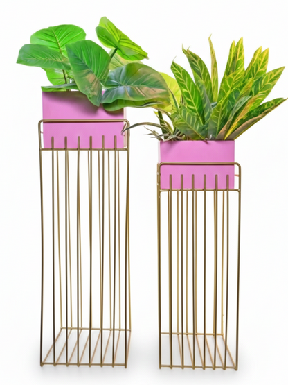 Modern Rectangular Banded Planter Set of 2 – Stylish Planters