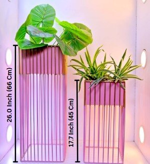 Rectangular Bronze Band Pots Duo set of 2 – 23×45 & 23×63 – Bronze Planters