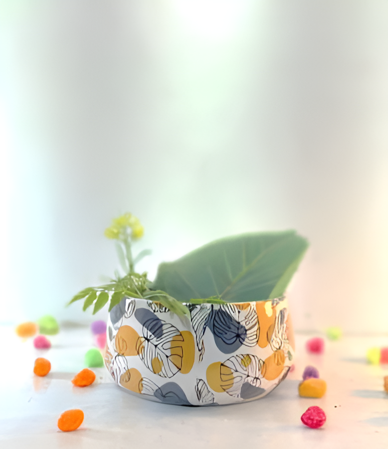 Decorative Round Metal Planter Bowl