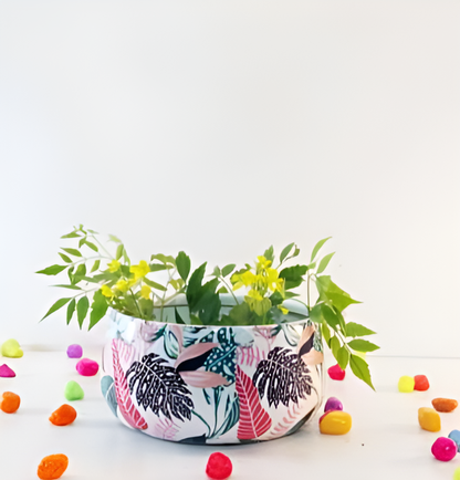 Decorative Round Metal Planter Bowl