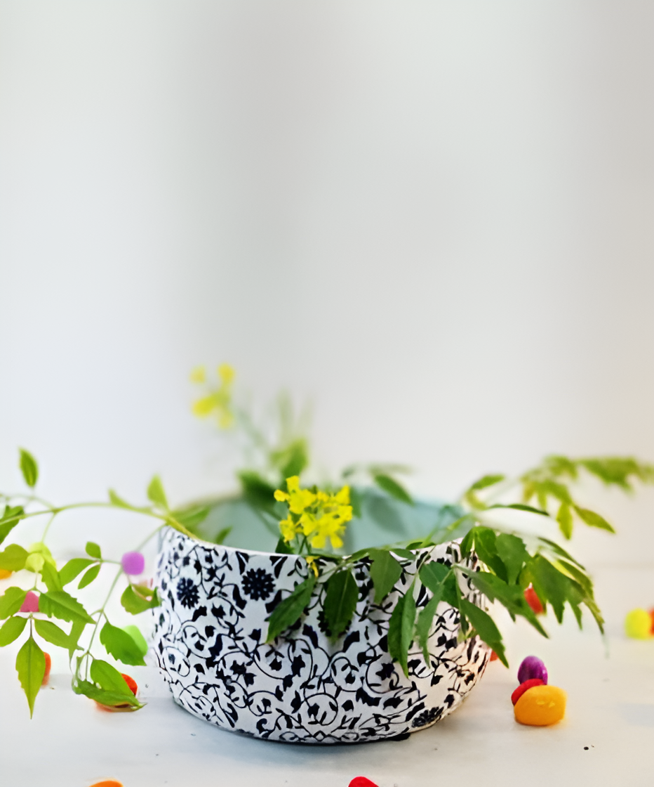 Decorative Round Metal Planter Bowl