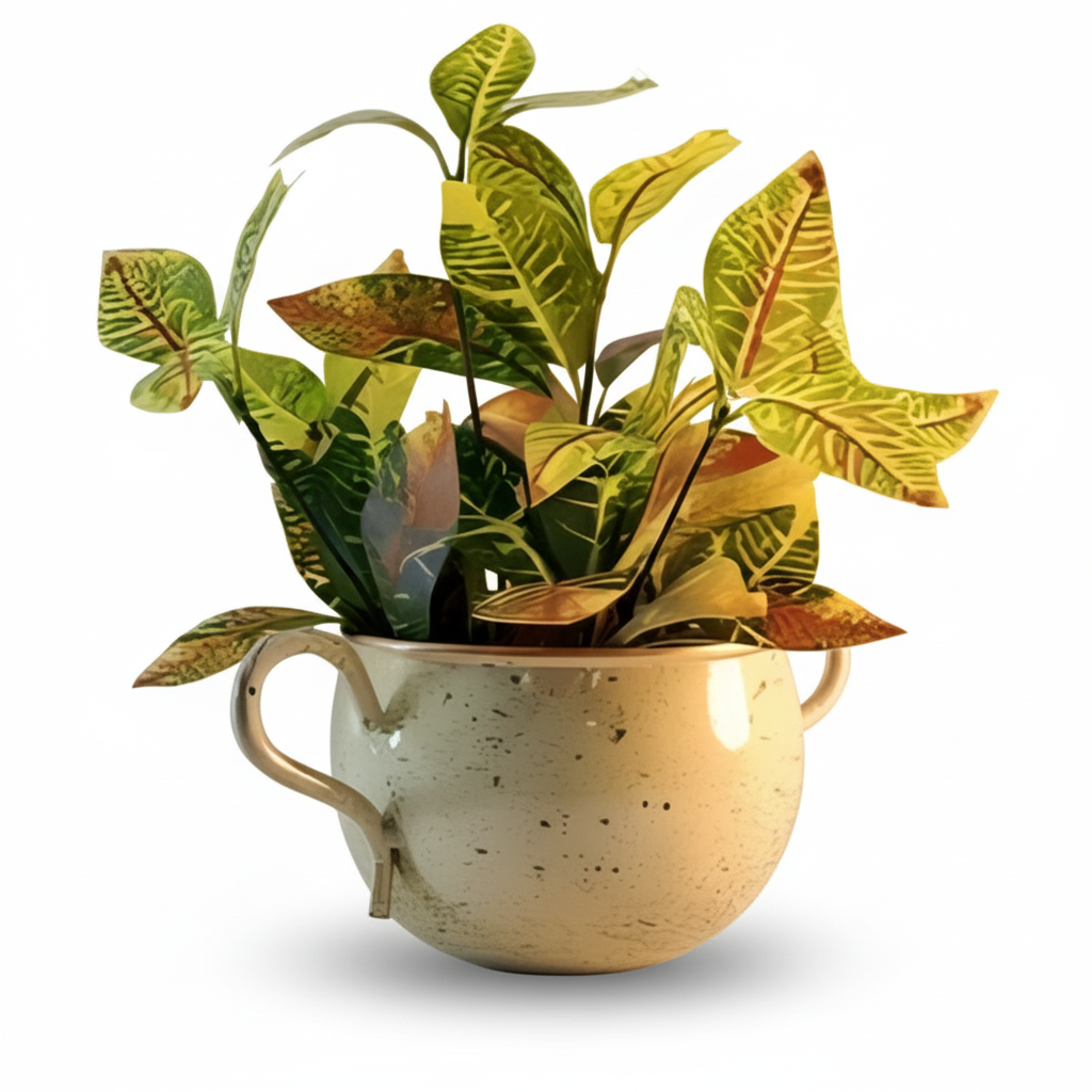 Classic Double-Handle Metal Flower Pot – Decorative Indoor Planter