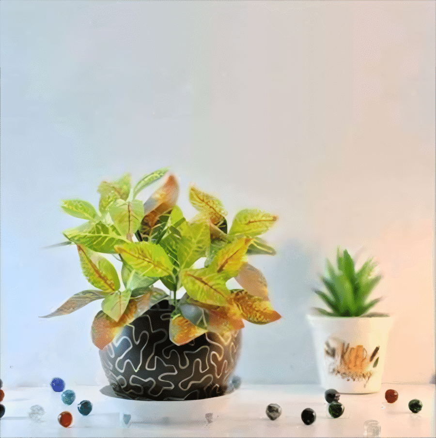 Designer Metal Pot with Abstract Pattern