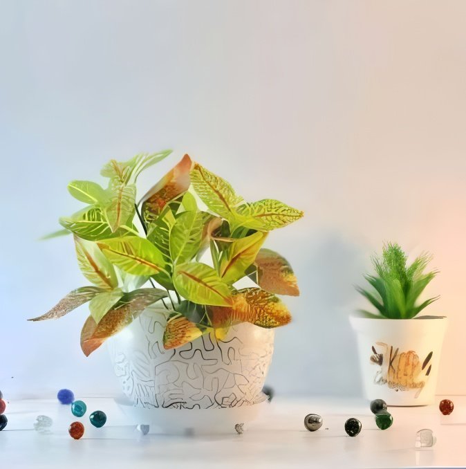 Designer Metal Pot with Abstract Pattern