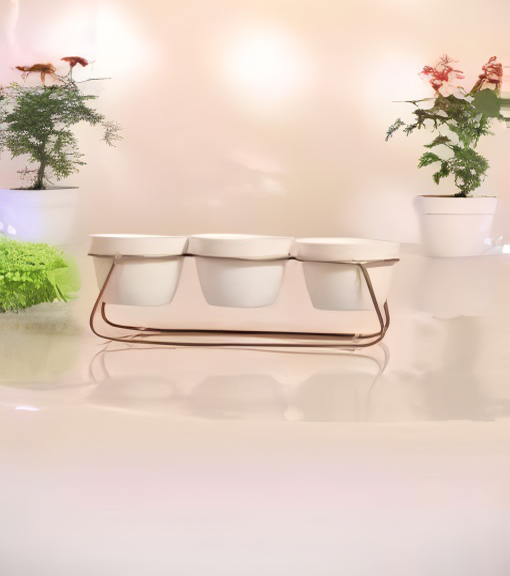 Triple Cylinder Planter Set – Aqua, Red, Gold, Black & White Variants