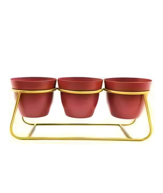 Triple Cylinder Planter Set – Aqua, Red, Gold, Black & White Variants