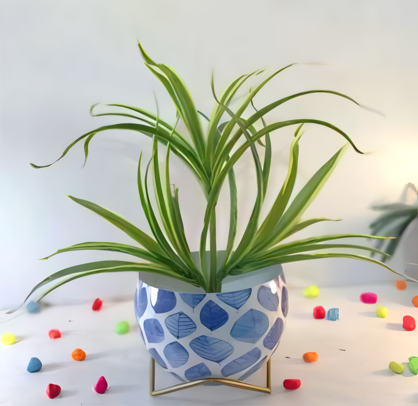 Round Patterned Metal Planter