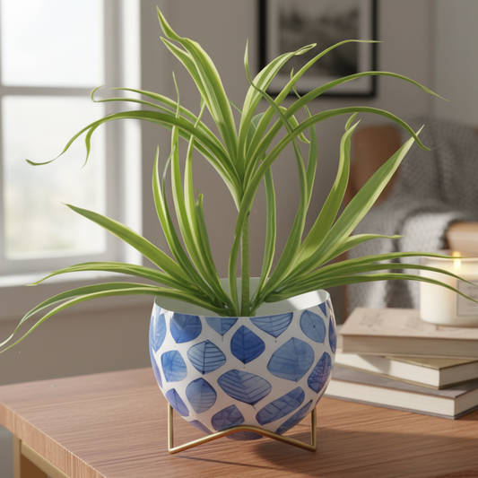 Round Patterned Metal Planter