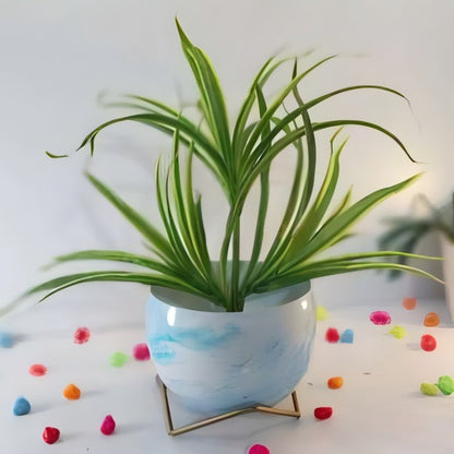 Round Patterned Metal Planter