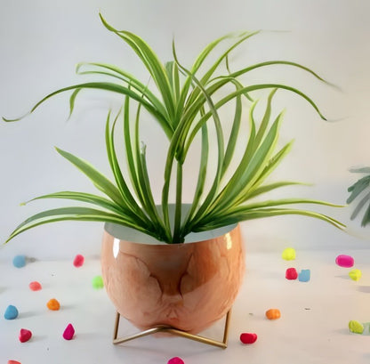 Round Patterned Metal Planter
