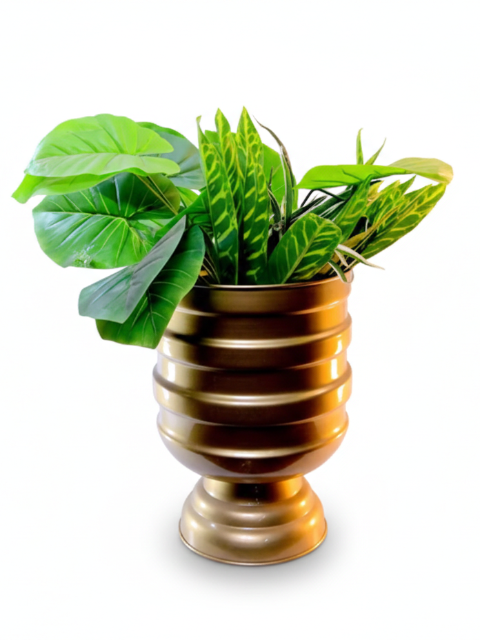 Ecliptic Banded 13 Inch Pedestal Table Planter