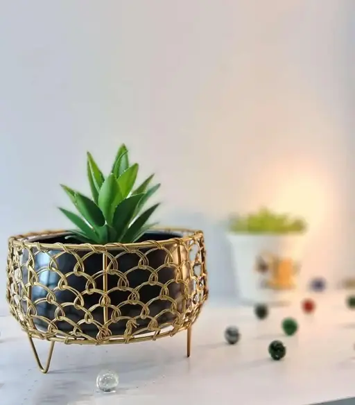 Oval Cage Metal Planter