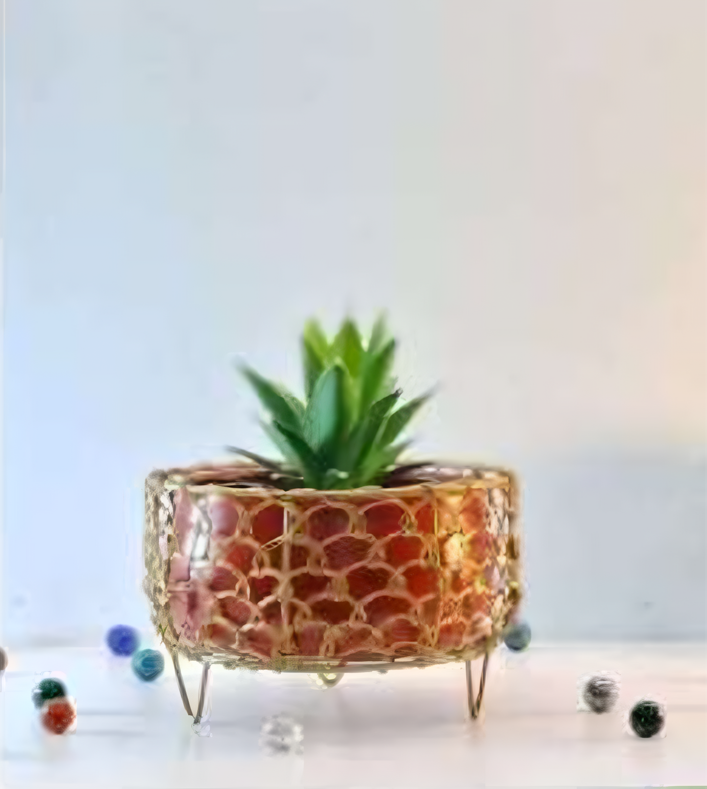 Oval Cage Metal Planter