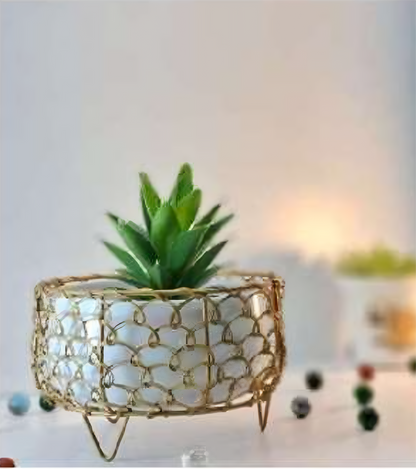 Oval Cage Metal Planter