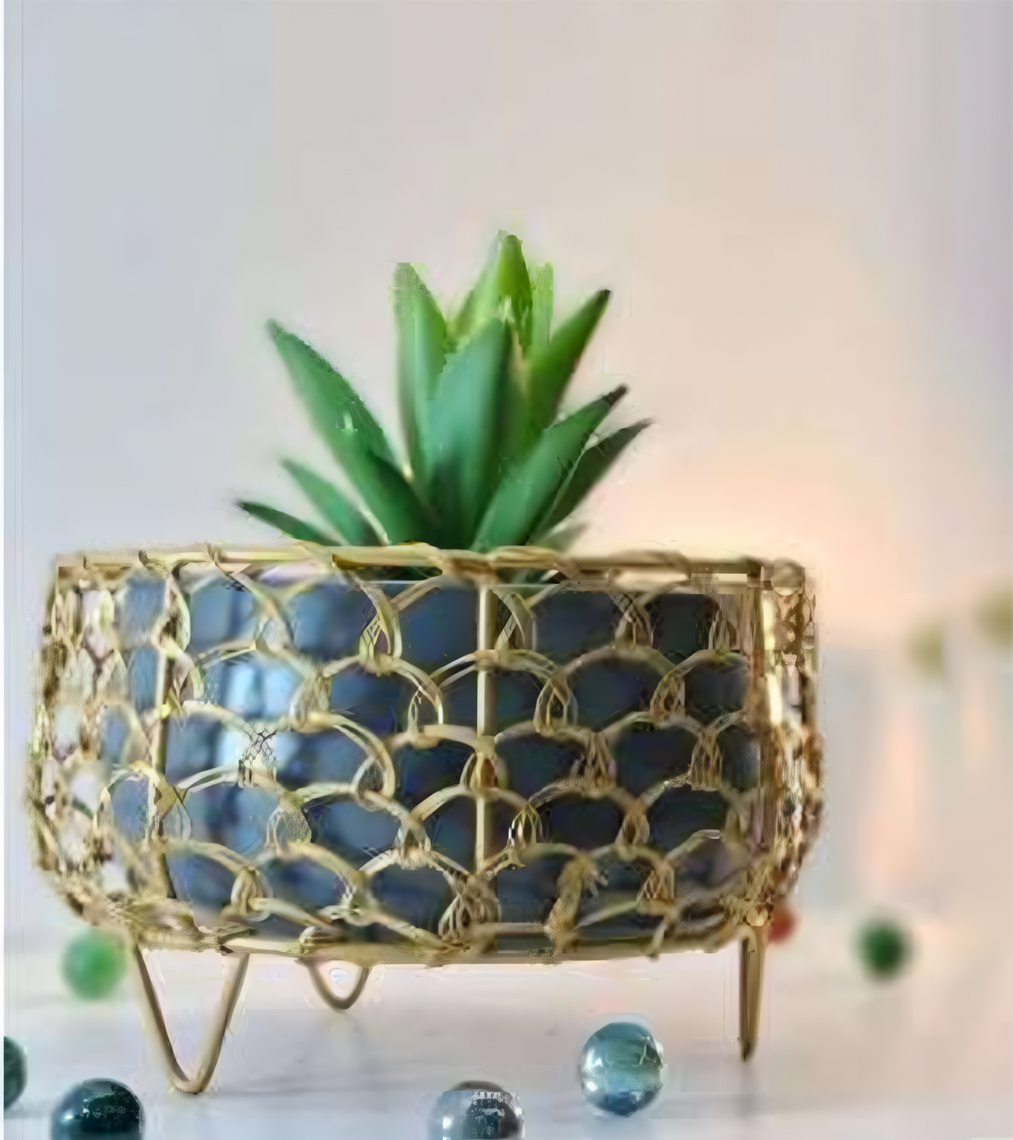 Oval Cage Metal Planter