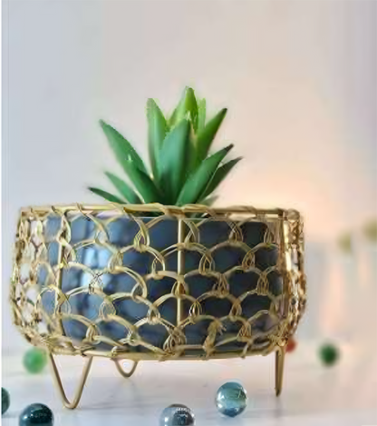 Oval Cage Metal Planter