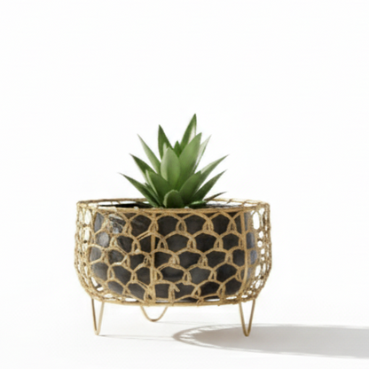 Oval Cage Metal Planter